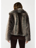 Charcoal Ombre Faux Fur Jacket - Wild Skyes