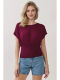 Round Neck Dolman Sleeve Top