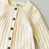 Milan Pastel Rib Knit Baby Cardigan Sweater (Organic Cotton)