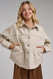 Garment Wash Fall Jacket Big Front Patch Pockets