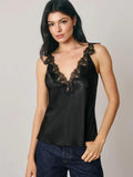 Satin Lace Trim Cami Top