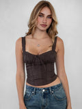 Tilla Sweetheart Neckline with Lace Trim Milkmaid Corset Top