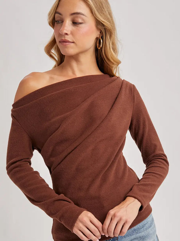 One Off Shoulder Knit Top