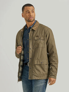 Men's Western Lined Cord Collar Zip Barn Coat In Mountainview