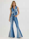 WRANGLER X LAINEY WILSON PATCHWORK VEST IN PATCHWORK BLUE