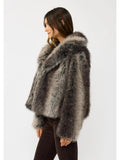 Charcoal Ombre Faux Fur Jacket - Wild Skyes