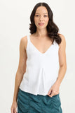 HEDLEY GAUZE/JERSEY BOX PLEAT TANK