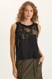 Katrine Soft Twill Embroidered Artisan Tank