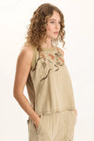 Katrine Soft Twill Embroidered Artisan Tank