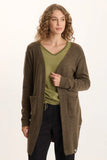 Bayek Longline Open-Front Knit Cardigan