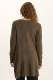 Bayek Longline Open-Front Knit Cardigan