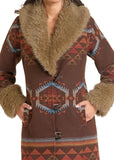 BORDER JACQUARD COAT W/FUR DW92C09284