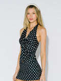 Polka Dot Twist Front Halter Top - Wild Skyes