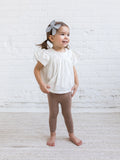 Organic Baby Maeve Eyelet Ruffle Sleeve Top - Coconut