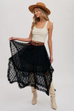 Lace Tier Midi Skirt - Wild Skyes