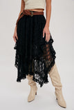 Lace Tier Midi Skirt - Wild Skyes