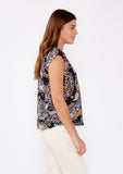 V-Neck Poplin Floral Top