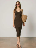 Scoop Neck Ribbed Maxi Dress - Wild Skyes