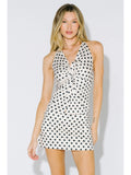 Polka Dot Twist Front Halter Top