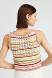 SLEEVELESS KNIT CROCHET STRIP TOP