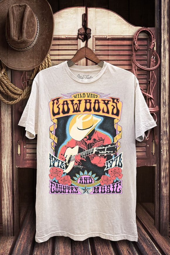 Cowboys and Country Music Graphic Top