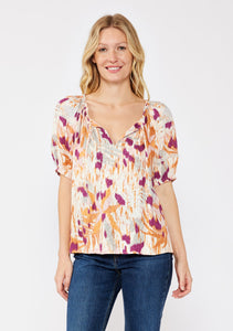 Lace-Trimmed V-Neck Top