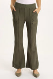 Ninian Twill Knit Zipper Pocket Flared Pant