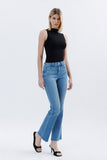 High Rise Raw Hem Bootcut Jeans