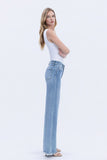 High Rise Full Length Wide Jeans