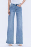 High Rise Full Length Wide Jeans