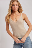 V-neck Strap Knit Tank Top - Wild Skyes