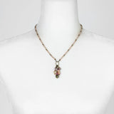 Wildflower 17-19 Crystal With Czech Glass, Amethyst Briolette, And Shell Cluster Necklace