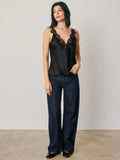 Satin Lace Trim Cami Top