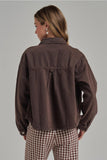 Garment Wash Fall Jacket Big Front Patch Pockets