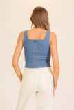 Sculpted Stretch Denim Tank Corset