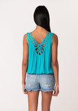 Sleeveless Surplice Soutache Back Tank Top