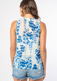 Floral Sheer Tie Front Tank Top