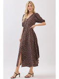Print Button Down Midi Dress