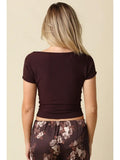 Angela Boat Neck Cinched Tee