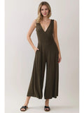 Surplice Sleeveless Wide Leg Jumpsuit