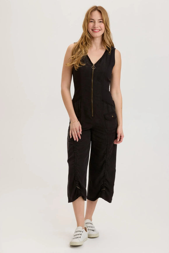 HEWITT HOODED JUMPSUIT IN BLACK