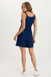 SAUNI INDIGO TWILL/JERSEY ADJUSTABLE ROMPER