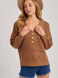 Thermal Henely Sweater Top