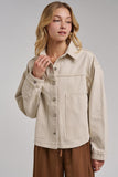 Garment Wash Fall Jacket Big Front Patch Pockets