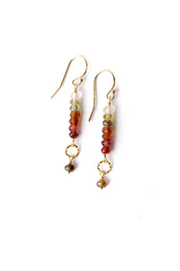 Birthstone September Gold Sapphire Dangle Earrings