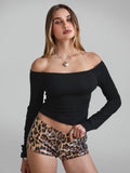 Cheetah Leopard Print Sequence Low Rise Micro Shorts - Wild Skyes