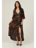 V Neck Twist Front Cut Out Side Slit Maxi Dress