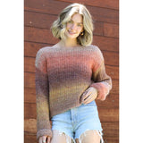 Marled Yarn Chunky Knit Pullover