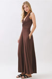Front Twist Sleeveless Wide Leg Jumpsuit