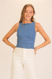 Sculpted Stretch Denim Tank Corset